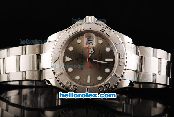 Rolex Yacht-Master Swiss ETA 2836 Automatic Movement Silver Case with Red Second Hand and White Markers - Click Image to Close